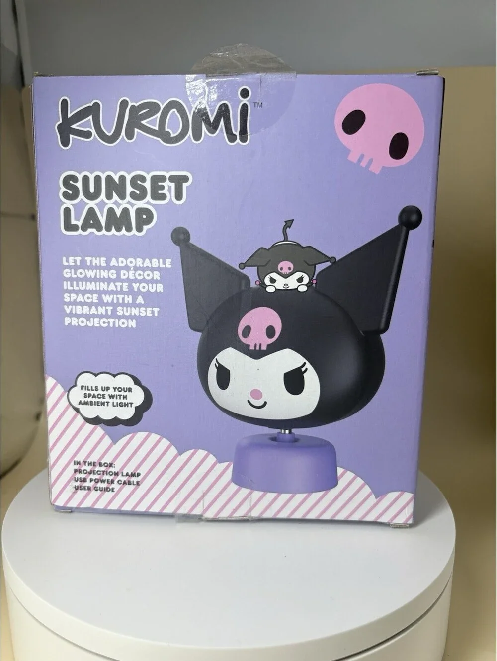 Kuromi Sunset Projection Lamp USB Powered Sanrio Ambient Night Light w/ Box